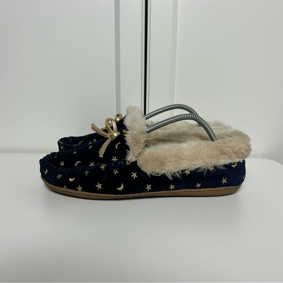 J. Crew blue moon stars blue lined slippers - Picture 3 of 7